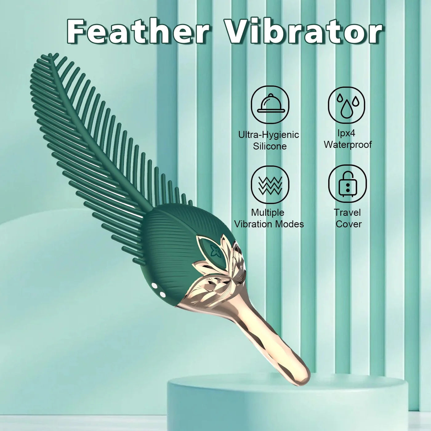 Peacock Feather - Clitoral Stimualtor Body Massager Couple Sex Toy With 10 Modes Vibration