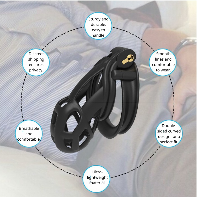The upgraded CB6000 features the Cobra 6.0 chastity belt for men.