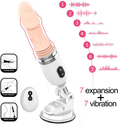 EroLush - Small Dildo Machine Suction Cup Vibrant Toys with Remote Control